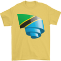 Curled Tanzania Flag Tanzanian Day Football Mens T-Shirt 100% Cotton Yellow