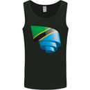 Curled Tanzania Flag Tanzanian Day Football Mens Vest Tank Top Black