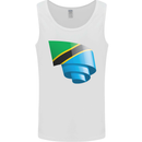 Curled Tanzania Flag Tanzanian Day Football Mens Vest Tank Top White