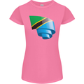 Curled Tanzania Flag Tanzanian Day Football Womens Petite Cut T-Shirt Azalea