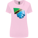 Curled Tanzania Flag Tanzanian Day Football Womens Wider Cut T-Shirt Light Pink