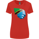 Curled Tanzania Flag Tanzanian Day Football Womens Wider Cut T-Shirt Red