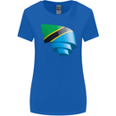 Curled Tanzania Flag Tanzanian Day Football Womens Wider Cut T-Shirt Royal Blue