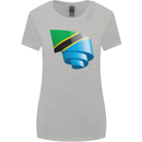 Curled Tanzania Flag Tanzanian Day Football Womens Wider Cut T-Shirt Sports Grey