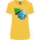 Curled Tanzania Flag Tanzanian Day Football Womens Wider Cut T-Shirt Yellow