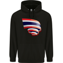 Curled Thailand Flag Thai Day Football Childrens Kids Hoodie Black