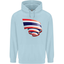Curled Thailand Flag Thai Day Football Childrens Kids Hoodie Light Blue