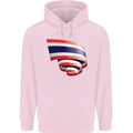 Curled Thailand Flag Thai Day Football Childrens Kids Hoodie Light Pink