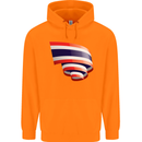 Curled Thailand Flag Thai Day Football Childrens Kids Hoodie Orange