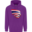 Curled Thailand Flag Thai Day Football Childrens Kids Hoodie Purple