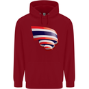Curled Thailand Flag Thai Day Football Childrens Kids Hoodie Red