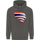 Curled Thailand Flag Thai Day Football Childrens Kids Hoodie Storm Grey