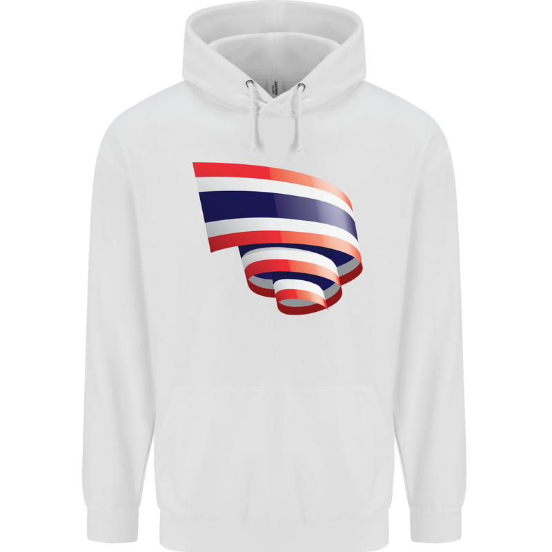 Curled Thailand Flag Thai Day Football Childrens Kids Hoodie White