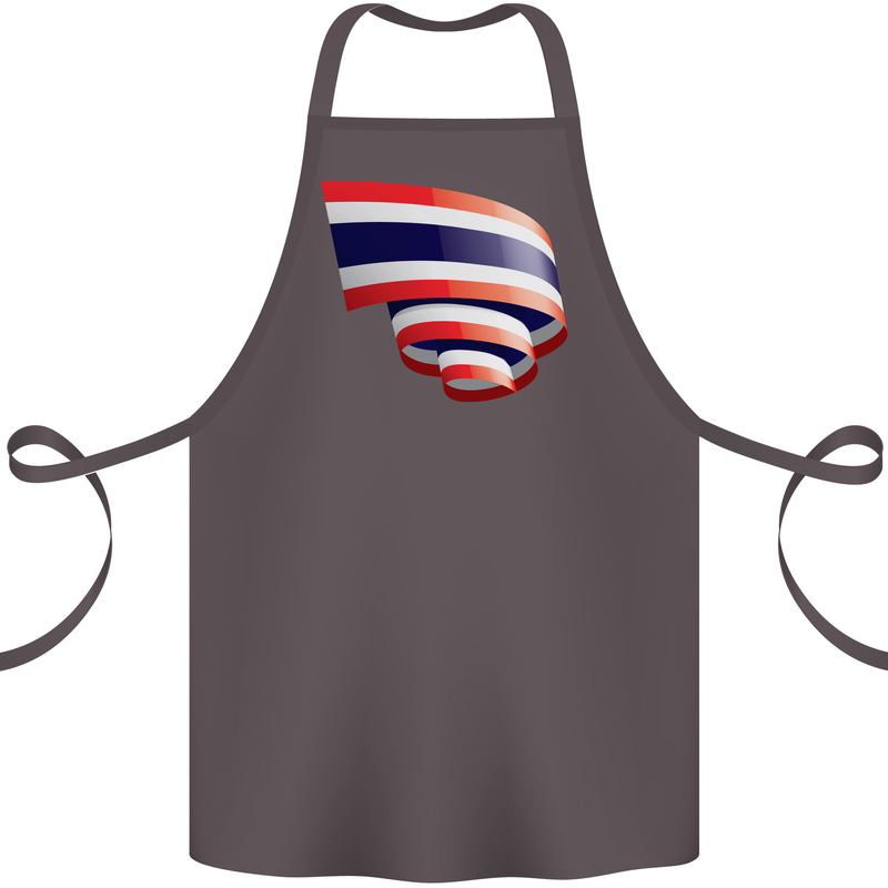 Curled Thailand Flag Thai Day Football Cotton Apron 100% Organic Dark Grey