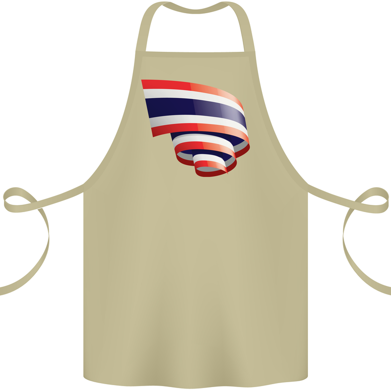 Curled Thailand Flag Thai Day Football Cotton Apron 100% Organic Khaki