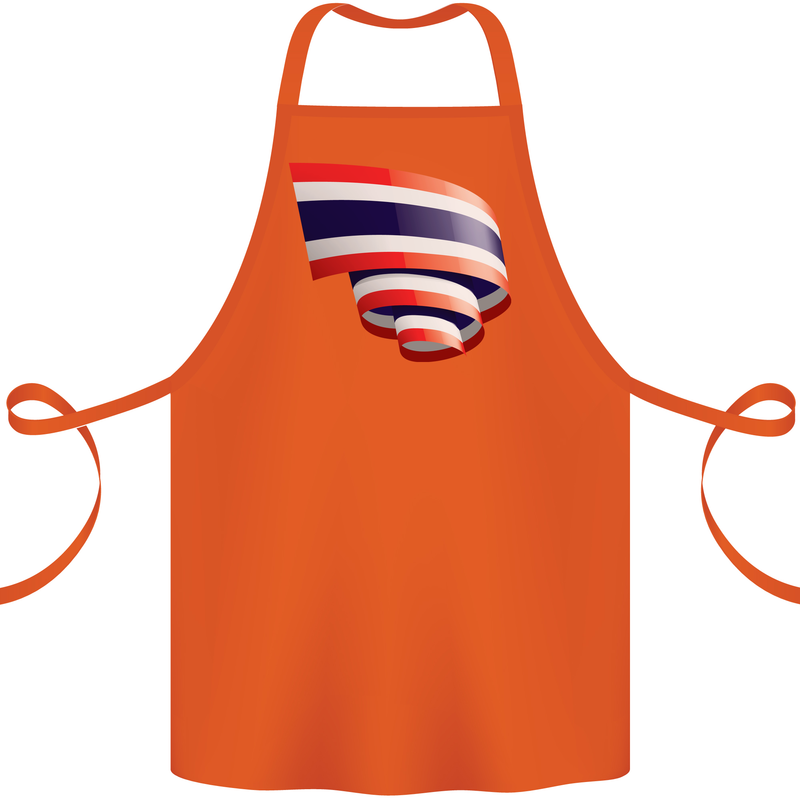 Curled Thailand Flag Thai Day Football Cotton Apron 100% Organic Orange