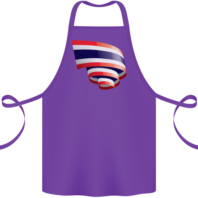 Curled Thailand Flag Thai Day Football Cotton Apron 100% Organic Purple