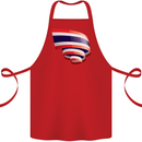 Curled Thailand Flag Thai Day Football Cotton Apron 100% Organic Red