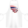 Curled Thailand Flag Thai Day Football Cotton Apron 100% Organic White