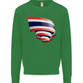 Curled Thailand Flag Thai Day Football Kids Sweatshirt Jumper Irish Green