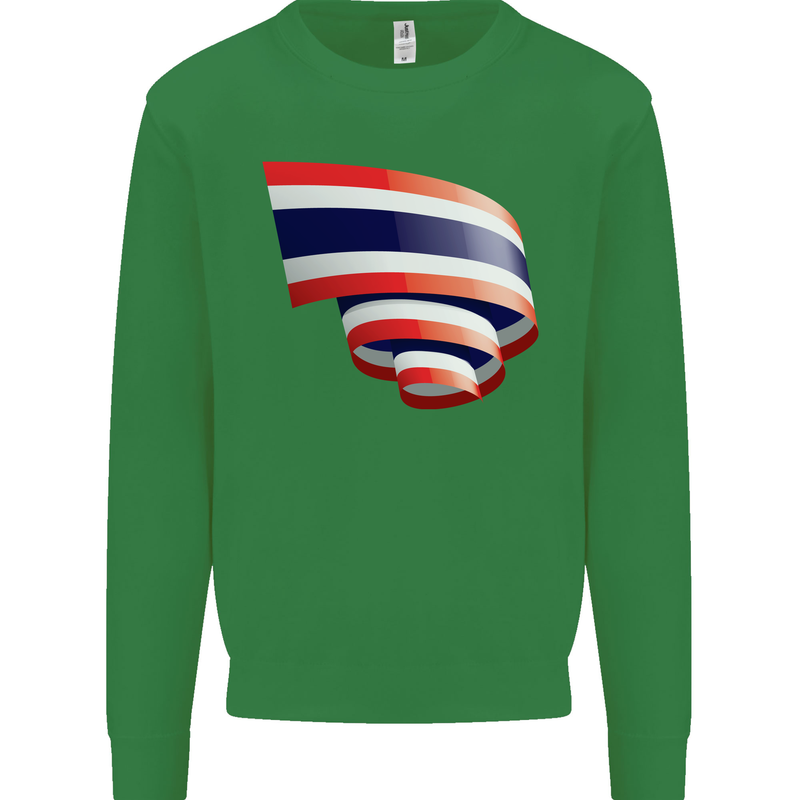 Curled Thailand Flag Thai Day Football Kids Sweatshirt Jumper Irish Green
