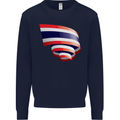 Curled Thailand Flag Thai Day Football Kids Sweatshirt Jumper Navy Blue