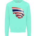 Curled Thailand Flag Thai Day Football Kids Sweatshirt Jumper Peppermint