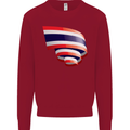 Curled Thailand Flag Thai Day Football Kids Sweatshirt Jumper Red