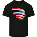 Curled Thailand Flag Thai Day Football Kids T-Shirt Childrens Black