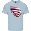 Curled Thailand Flag Thai Day Football Kids T-Shirt Childrens Light Blue