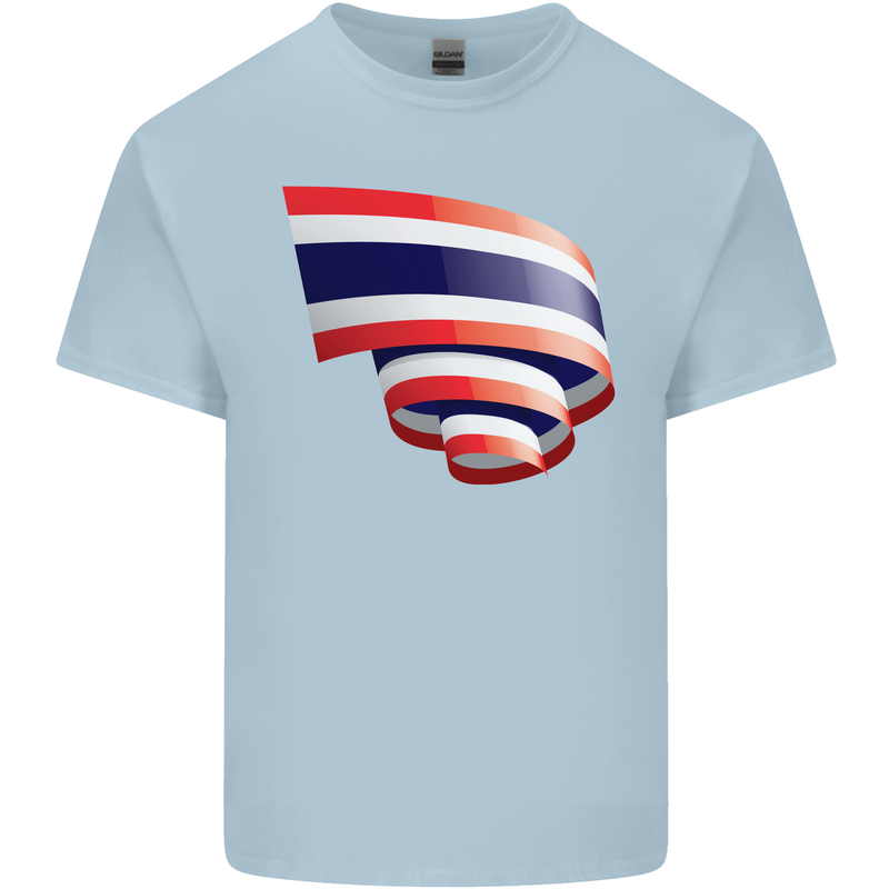 Curled Thailand Flag Thai Day Football Kids T-Shirt Childrens Light Blue