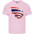 Curled Thailand Flag Thai Day Football Kids T-Shirt Childrens Light Pink
