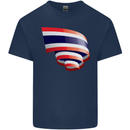 Curled Thailand Flag Thai Day Football Kids T-Shirt Childrens Navy Blue