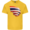 Curled Thailand Flag Thai Day Football Kids T-Shirt Childrens Yellow