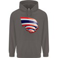 Curled Thailand Flag Thai Day Football Mens 80% Cotton Hoodie Charcoal