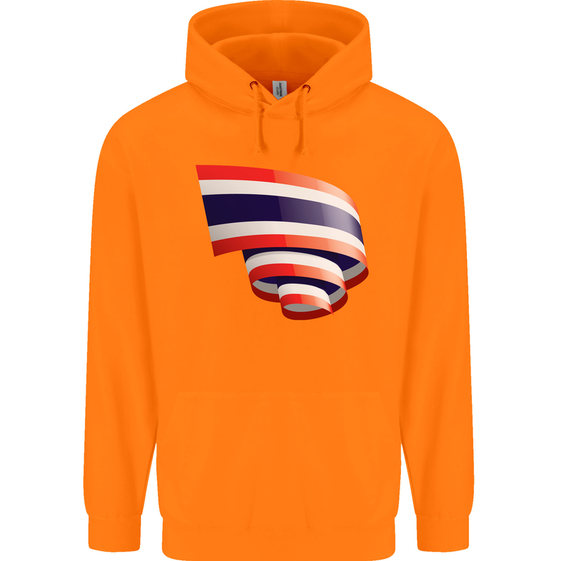 Curled Thailand Flag Thai Day Football Mens 80% Cotton Hoodie Orange
