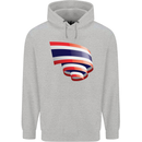 Curled Thailand Flag Thai Day Football Mens 80% Cotton Hoodie Sports Grey