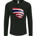 Curled Thailand Flag Thai Day Football Mens Long Sleeve T-Shirt Black