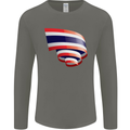 Curled Thailand Flag Thai Day Football Mens Long Sleeve T-Shirt Charcoal