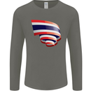Curled Thailand Flag Thai Day Football Mens Long Sleeve T-Shirt Charcoal