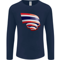Curled Thailand Flag Thai Day Football Mens Long Sleeve T-Shirt Navy Blue