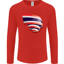 Curled Thailand Flag Thai Day Football Mens Long Sleeve T-Shirt Red