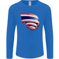 Curled Thailand Flag Thai Day Football Mens Long Sleeve T-Shirt Royal Blue