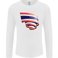 Curled Thailand Flag Thai Day Football Mens Long Sleeve T-Shirt White