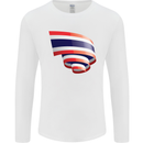 Curled Thailand Flag Thai Day Football Mens Long Sleeve T-Shirt White