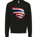 Curled Thailand Flag Thai Day Football Mens Sweatshirt Jumper Black