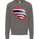 Curled Thailand Flag Thai Day Football Mens Sweatshirt Jumper Charcoal