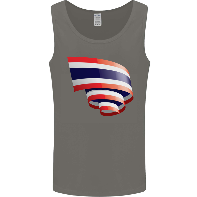 Curled Thailand Flag Thai Day Football Mens Vest Tank Top Charcoal