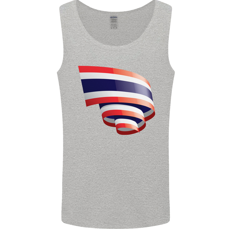 Curled Thailand Flag Thai Day Football Mens Vest Tank Top Sports Grey