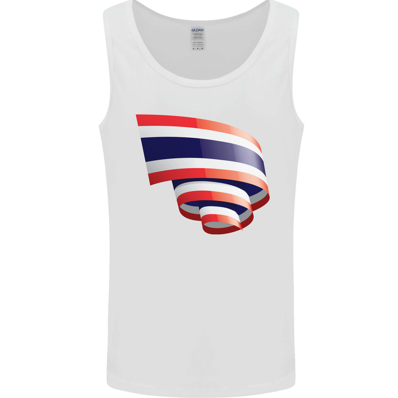 Curled Thailand Flag Thai Day Football Mens Vest Tank Top White